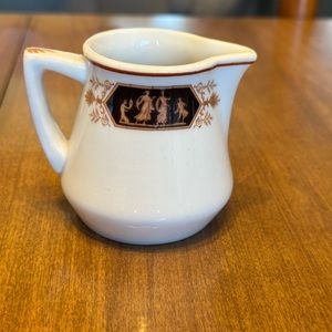 Vtg Syracuse Old Ivory Grecian Restaurant Ware Onondaga Pottery mini creamer jug